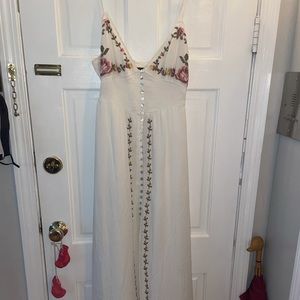 Floral print dress, great for summer.